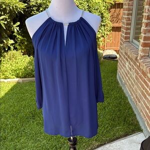 Michael Kors Navy Halter Blouse